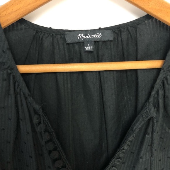 Madewell Black Peekaboo Pom Pom Blouse - Picture 10 of 13